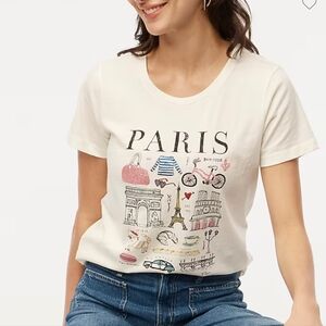J Crew Small Collector Tees Paris cozy soft cute t shirt short sleeve